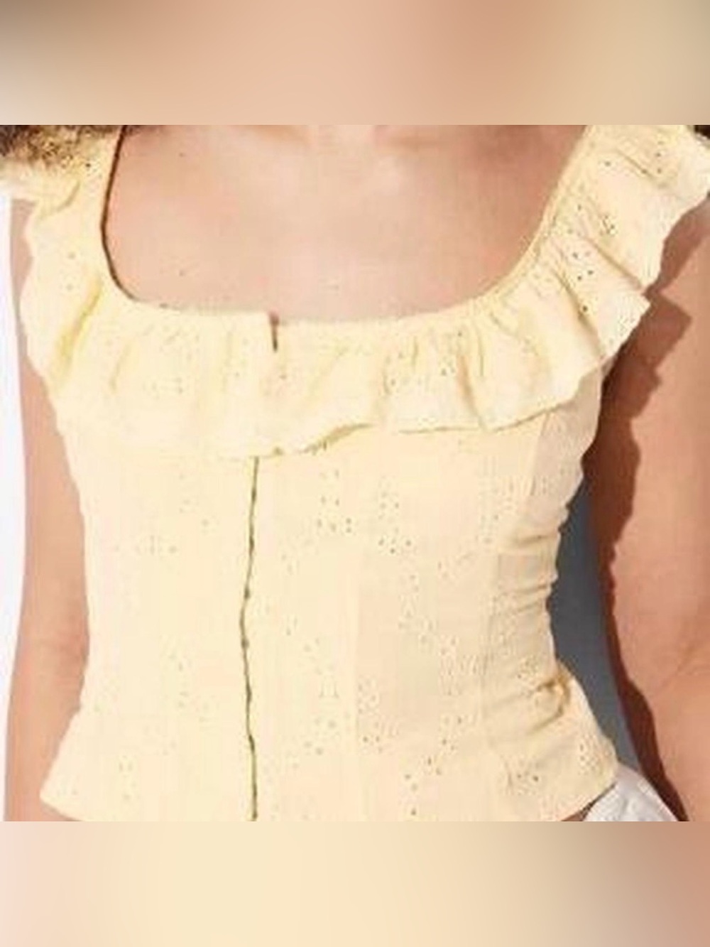 Wild Fable Eyelet Ruffle Tank Top